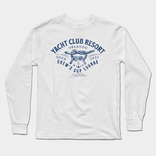 Distressed Yacht Club Resort Crew's Cup Lounge Orlando Florida Long Sleeve T-Shirt by Joaddo